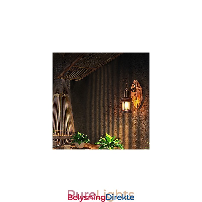 Enkelthodet Industriell Vintage Retro Tre Metall Maling Farge Vegglampe For Hjem Hotell Korridor Dekor Vegglampe