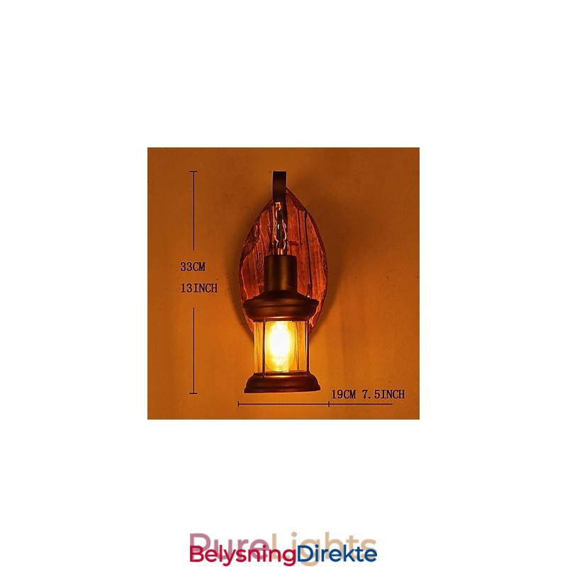 Enkelthodet Industriell Vintage Retro Tre Metall Maling Farge Vegglampe For Hjem Hotell Korridor Dekor Vegglampe