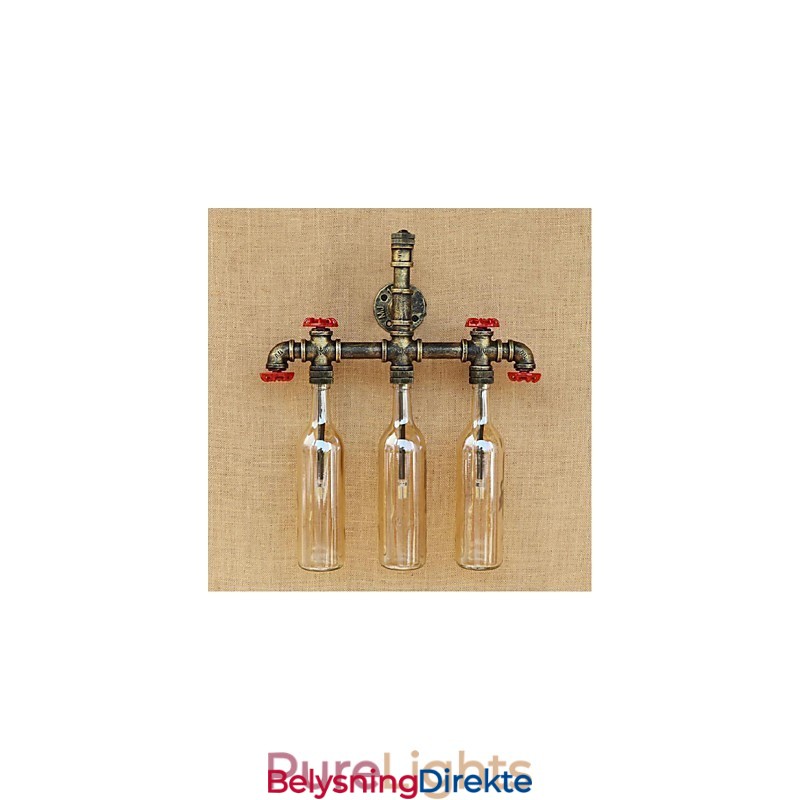 Retro Industriell Vindbryter Med Vannflaske Vegglampe Vegglampe Amber