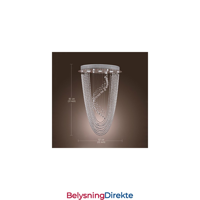 Moderne Samtidskunst Krystallkrone Med Innfelt Montering