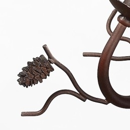 Nordamerikansk Vintage Vegglampe I Metall Med Fugl Og Kongle I Harpiks, Egnet For Stue/Spisestue