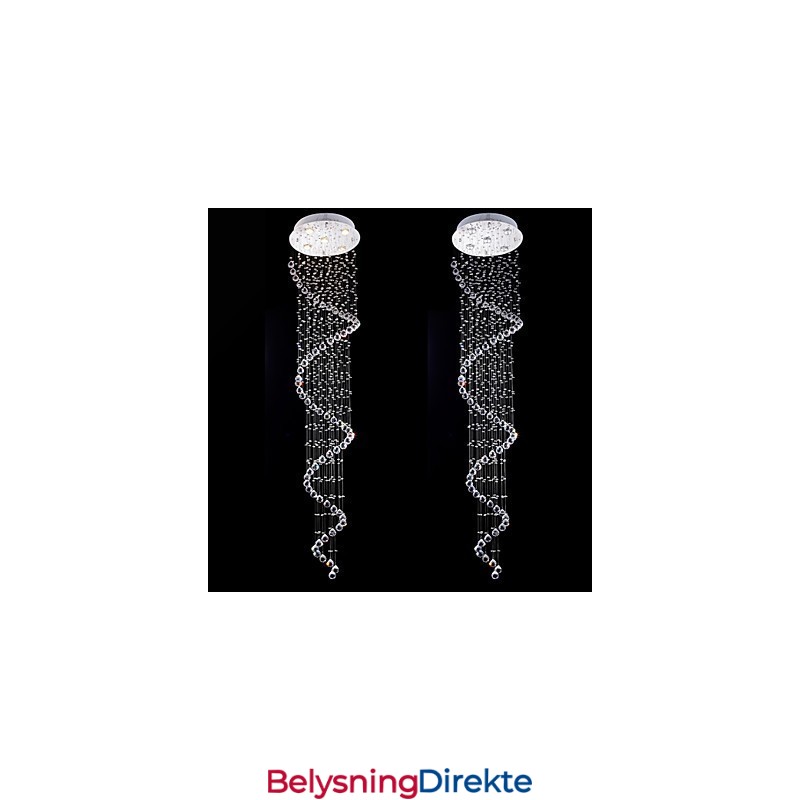 Krystall Pendellampe Lysekronebelysning 5 Lys Sølv Canpoy Klar K9 Krystall Helix Taklamper