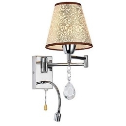 Vegglampe Til Soverom Leselampe Stofflampe Moderne Samtidsriktig Landlig Kromfunksjon Krystall Svingarm