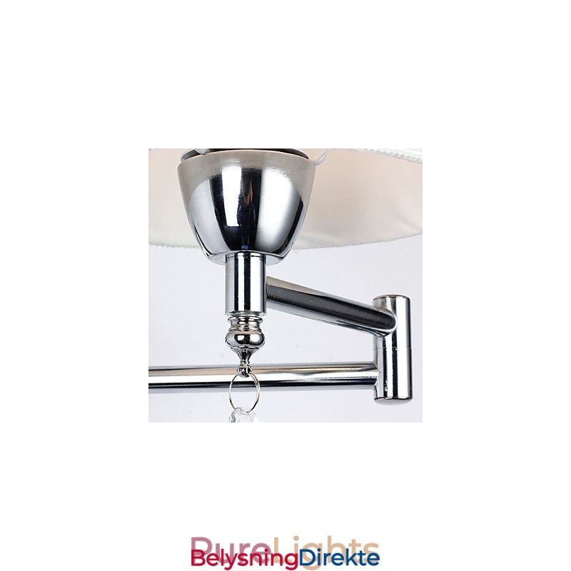 Vegglampe Til Soverom Leselampe Stofflampe Moderne Samtidsriktig Landlig Kromfunksjon Krystall Svingarm