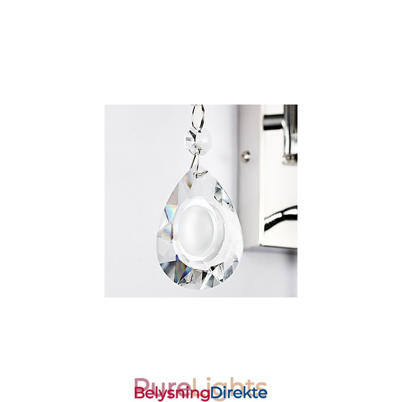 Vegglampe Til Soverom Leselampe Stofflampe Moderne Samtidsriktig Landlig Kromfunksjon Krystall Svingarm