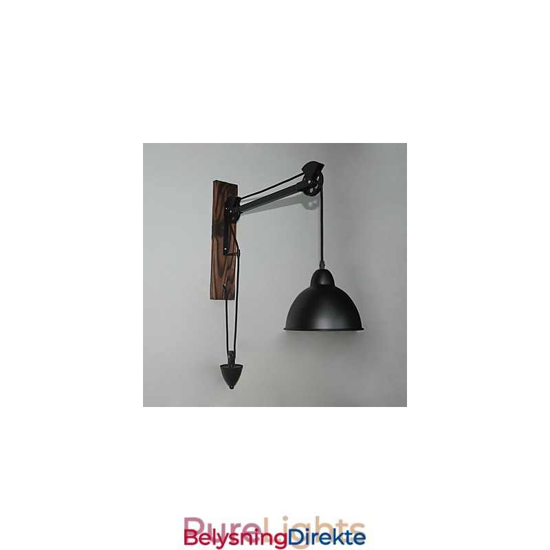 Amerikansk Landlig Vegglampe Retro Kreativ Vegglampe I Tre Med Trinser