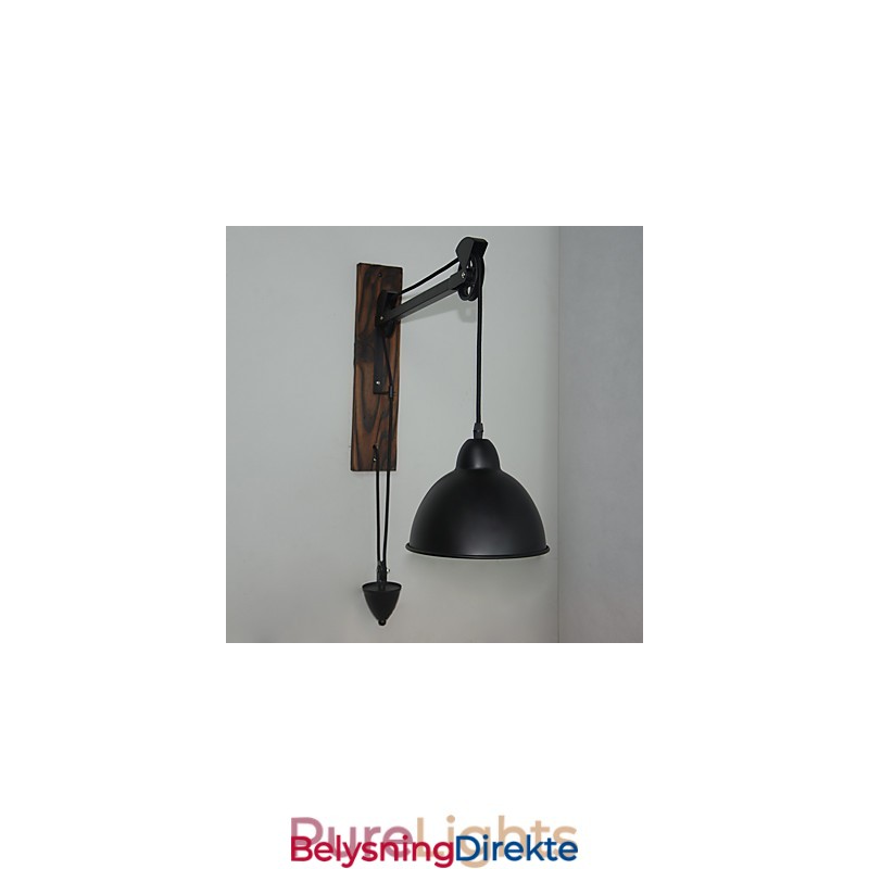 Amerikansk Landlig Vegglampe Retro Kreativ Vegglampe I Tre Med Trinser