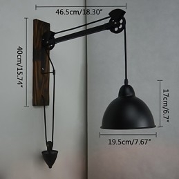 Amerikansk Landlig Vegglampe Retro Kreativ Vegglampe I Tre Med Trinser