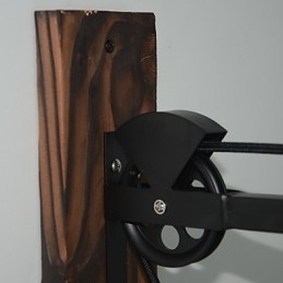 Amerikansk Landlig Vegglampe Retro Kreativ Vegglampe I Tre Med Trinser