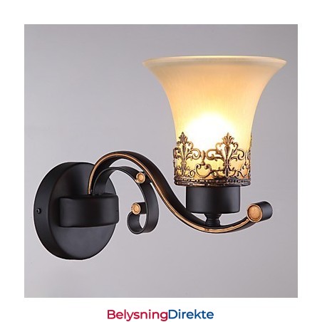 Amerikansk, Landlig Vintage Vegglampe I Metall Med Glass, Enkelt Hode, For Kantine, Stue, Entré, Dekorer Vegglampe