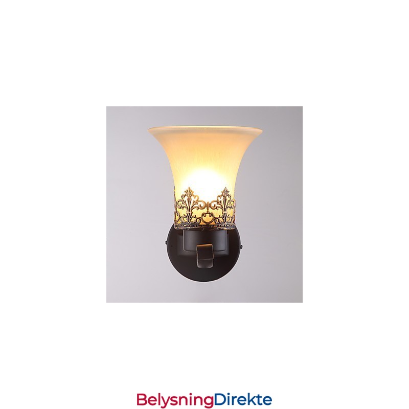 Amerikansk, Landlig Vintage Vegglampe I Metall Med Glass, Enkelt Hode, For Kantine, Stue, Entré, Dekorer Vegglampe