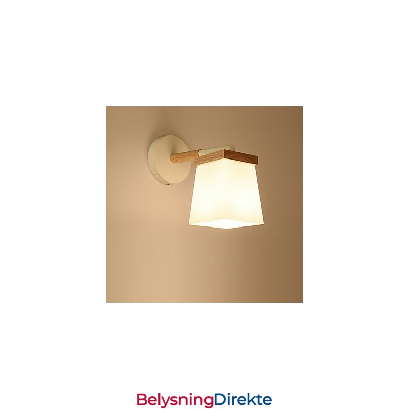 Firkantet Glassskjermvegglampe For Soverom Moderne Funksjon Omgivelseslys Vegglampe Vegglampe