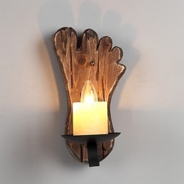 Enkelthodet Industriell Vintage Retro Tre Metall Maling Farge Vegglampe For Hjem Hotell Korridor Dekor Vegglampe