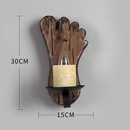 Enkelthodet Industriell Vintage Retro Tre Metall Maling Farge Vegglampe For Hjem Hotell Korridor Dekor Vegglampe