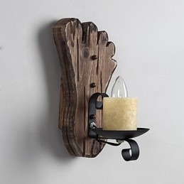 Enkelthodet Industriell Vintage Retro Tre Metall Maling Farge Vegglampe For Hjem Hotell Korridor Dekor Vegglampe