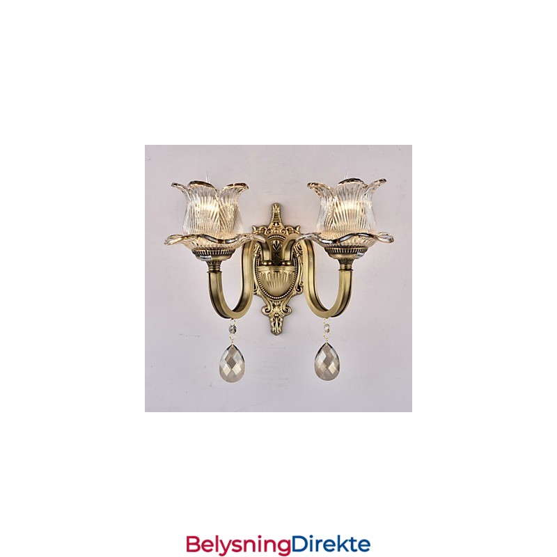 Rustikk Messingdetalj For Mini-Stil Opplyst Vegglampe I Messing