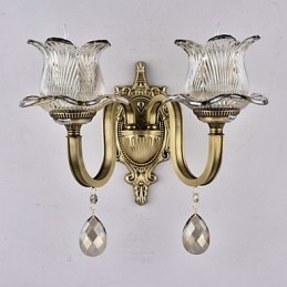 Rustikk Messingdetalj For Mini-Stil Opplyst Vegglampe I Messing