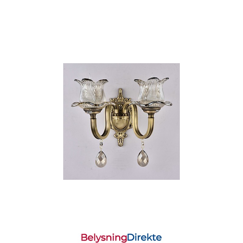 Rustikk Messingdetalj For Mini-Stil Opplyst Vegglampe I Messing