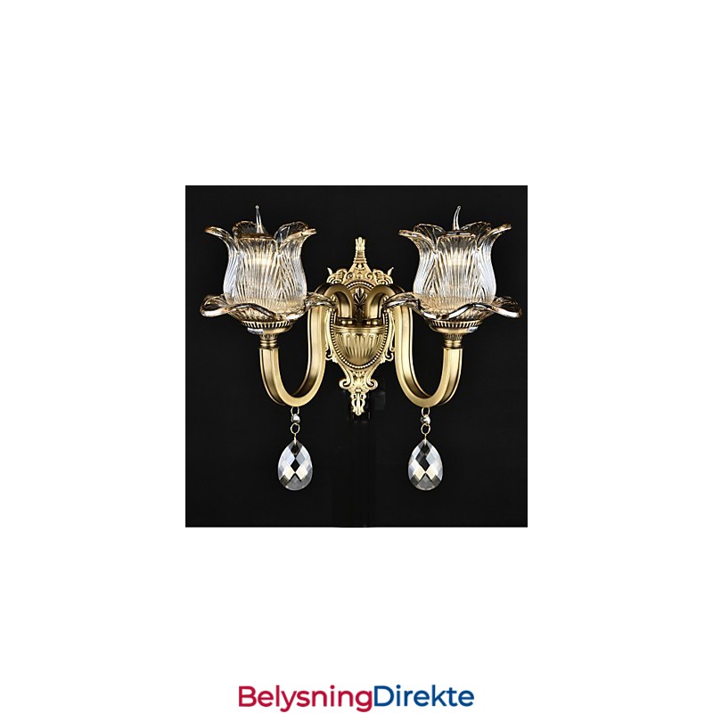 Rustikk Messingdetalj For Mini-Stil Opplyst Vegglampe I Messing