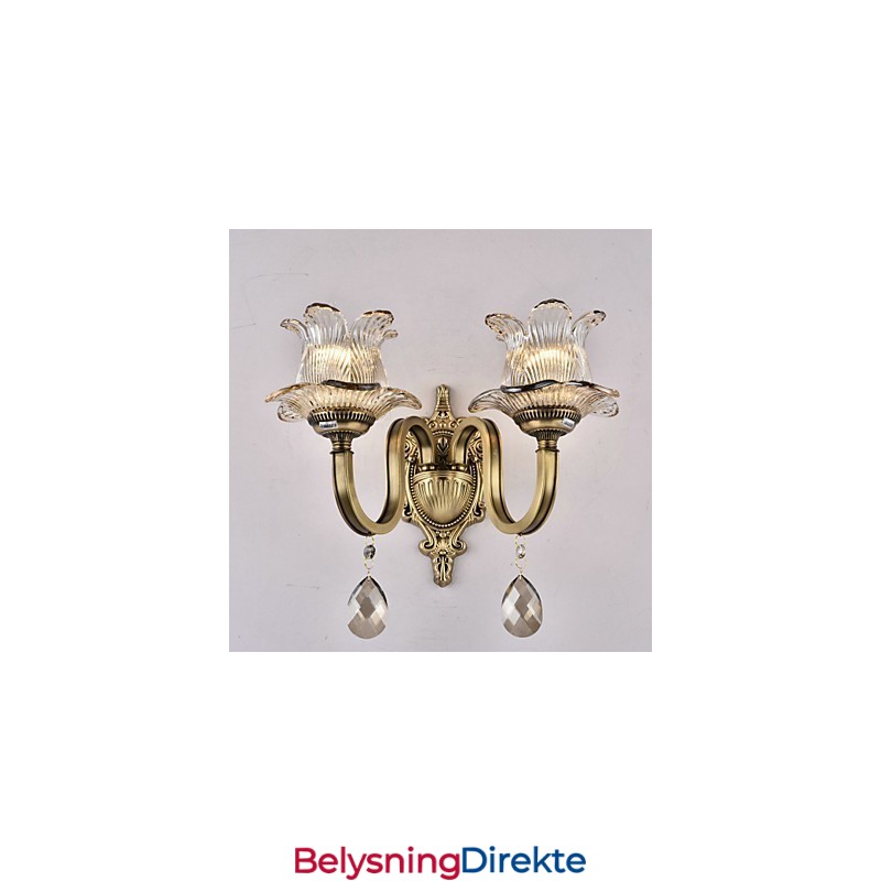 Rustikk Messingdetalj For Mini-Stil Opplyst Vegglampe I Messing