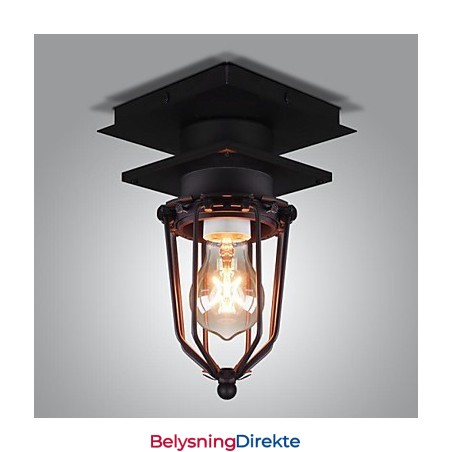 Retro Smijern Vegglampe Enkelthode Antikk Mimringslampe Loft Amerikansk Jern Vintage Liten Bur Taklampe