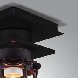 Retro Smijern Vegglampe Enkelthode Antikk Mimringslampe Loft Amerikansk Jern Vintage Liten Bur Taklampe