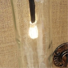 Amerikansk Tema Restaurantbar Strykejern Med Bryter Vannrør Vinflaske Vegglampe Gjennomsiktig