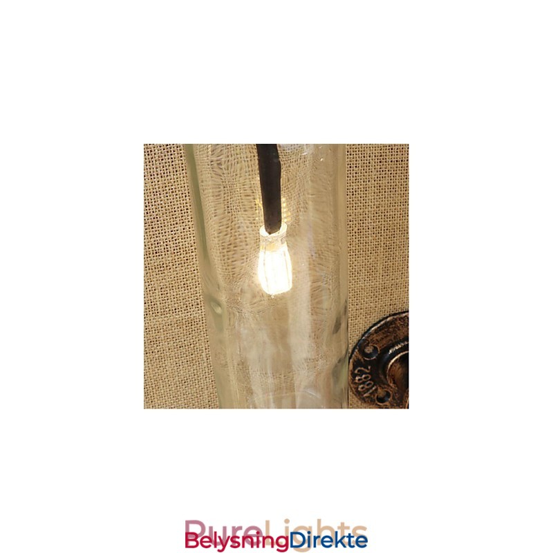 Amerikansk Tema Restaurantbar Strykejern Med Bryter Vannrør Vinflaske Vegglampe Gjennomsiktig