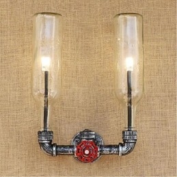 Retro Industriell Vindbryter Med Vannflaske Vegglampe