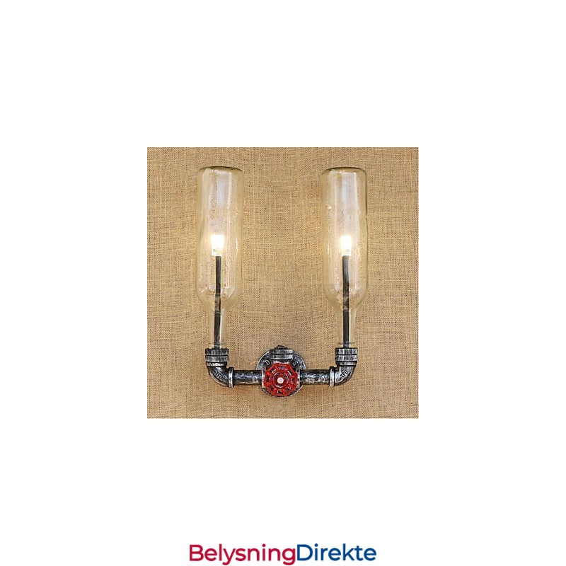Retro Industriell Vindbryter Med Vannflaske Vegglampe
