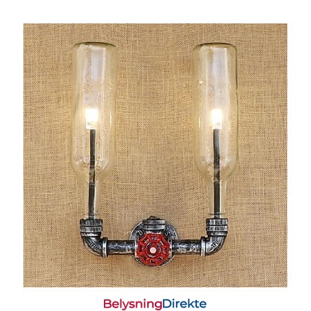 Retro Industriell Vindbryter Med Vannflaske Vegglampe