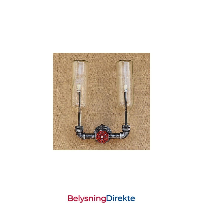 Retro Industriell Vindbryter Med Vannflaske Vegglampe