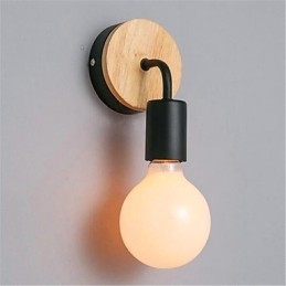 Moderne Minimalistisk Kreativ Personlighet Tre Jernlampe Korridor Balkong Soverom Nattbord Jern Vegglampe