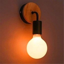 Moderne Minimalistisk Kreativ Personlighet Tre Jernlampe Korridor Balkong Soverom Nattbord Jern Vegglampe