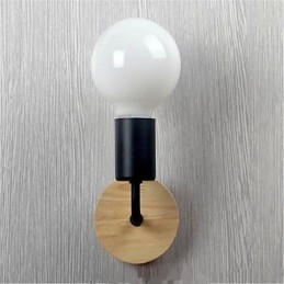 Moderne Minimalistisk Kreativ Personlighet Tre Jernlampe Korridor Balkong Soverom Nattbord Jern Vegglampe