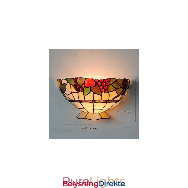 Retro Landlig Vegglampe Glassskjerm Stue Soverom Restaurant Kafé Bar Vegglampe