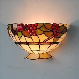 Retro Landlig Vegglampe Glassskjerm Stue Soverom Restaurant Kafé Bar Vegglampe