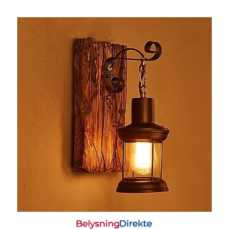Enkelthodet Industriell Vintage Retro Tre Metall Maling Farge Vegglampe For Hjem Hotell Korridor Dekor Vegglampe