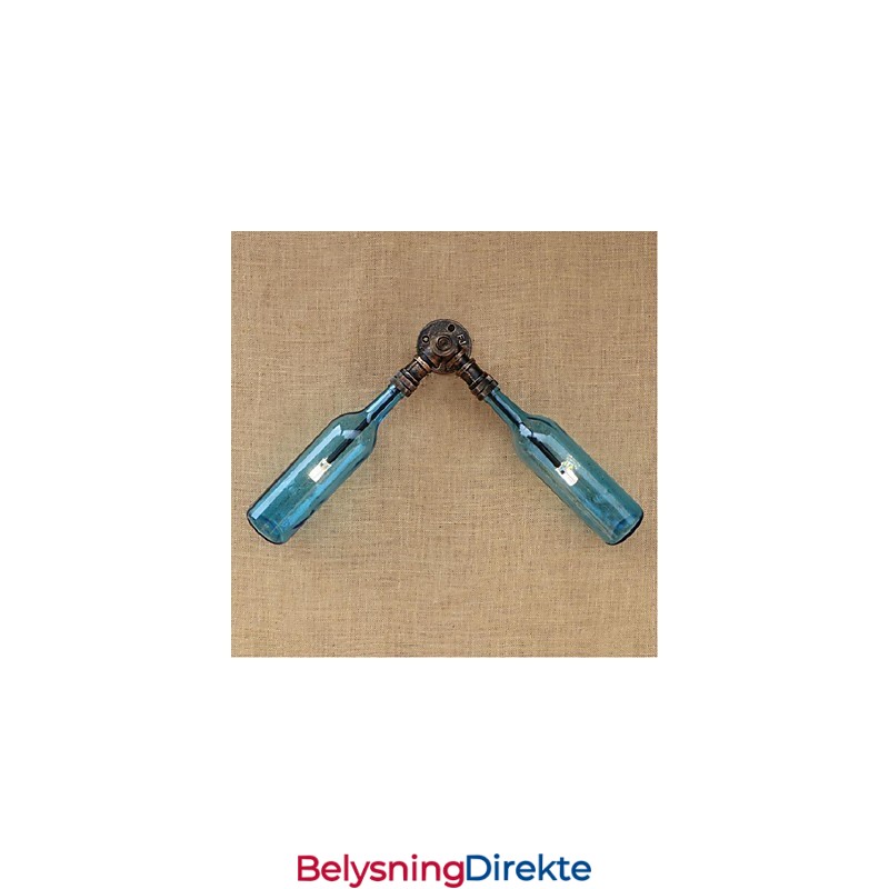 Retro Amerikansk Landsby Kreativ Industri Vind Designer Vannflaske Vegglampe Vegglampe Blå