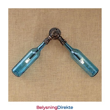 Retro Amerikansk Landsby Kreativ Industri Vind Designer Vannflaske Vegglampe Vegglampe Blå