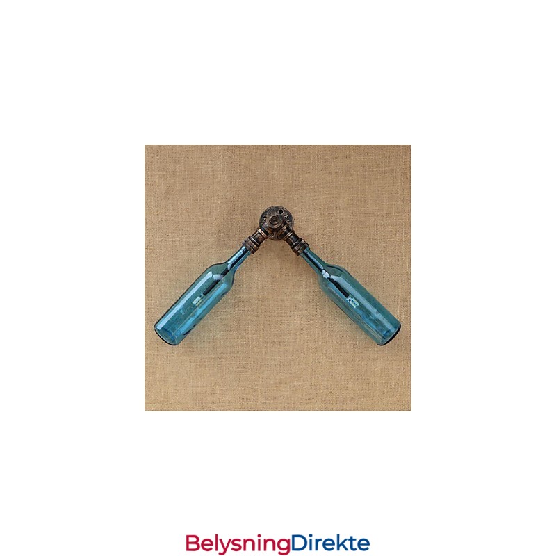 Retro Amerikansk Landsby Kreativ Industri Vind Designer Vannflaske Vegglampe Vegglampe Blå