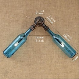 Retro Amerikansk Landsby Kreativ Industri Vind Designer Vannflaske Vegglampe Vegglampe Blå