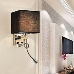 Det Moderne Hotellrommet Leser Kreativ Stoffkorridor Balkong Nattbordslampe