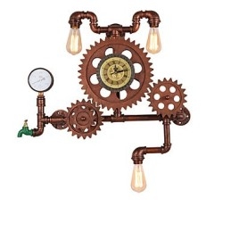 Vintage Industrielle Rørvegglamper I Treform, Kreative, Dreibare Lys, Restaurant, Kafé, Bar, Dekorasjonsbelysning