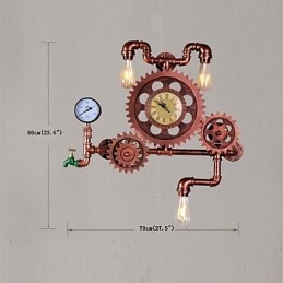 Vintage Industrielle Rørvegglamper I Treform, Kreative, Dreibare Lys, Restaurant, Kafé, Bar, Dekorasjonsbelysning