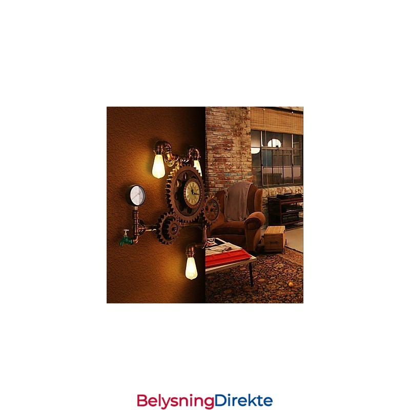 Vintage Industrielle Rørvegglamper I Treform, Kreative, Dreibare Lys, Restaurant, Kafé, Bar, Dekorasjonsbelysning