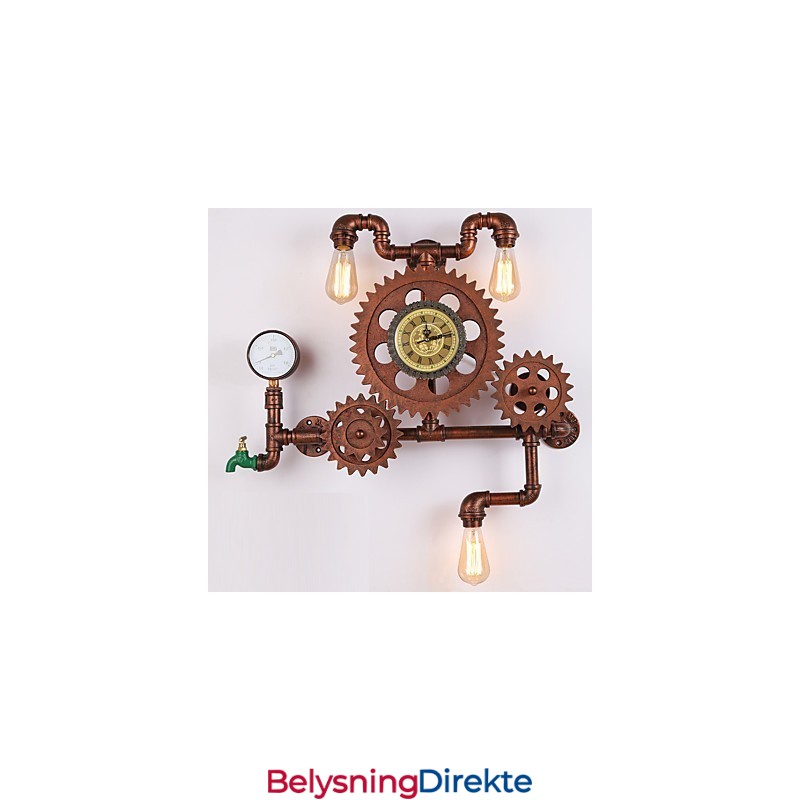 Vintage Industrielle Rørvegglamper I Treform, Kreative, Dreibare Lys, Restaurant, Kafé, Bar, Dekorasjonsbelysning