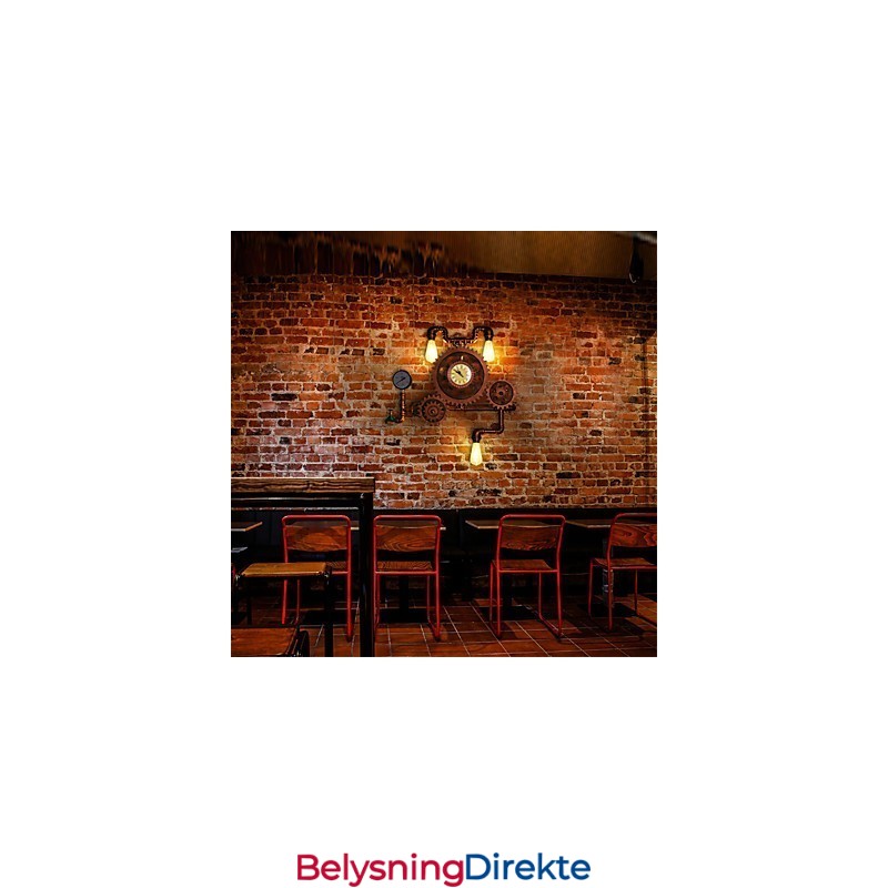 Vintage Industrielle Rørvegglamper I Treform, Kreative, Dreibare Lys, Restaurant, Kafé, Bar, Dekorasjonsbelysning