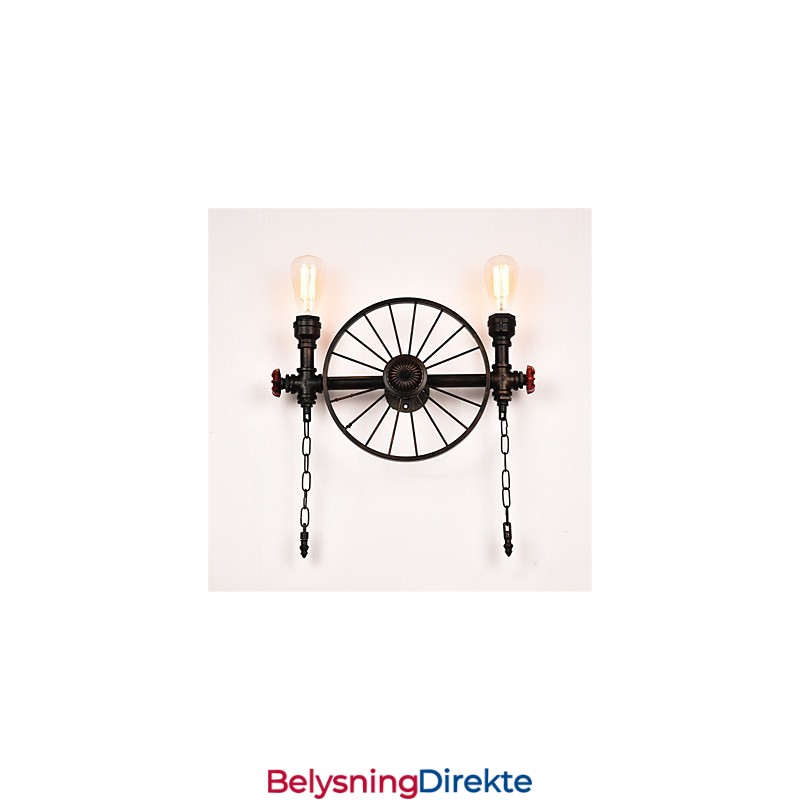 Vintage Industrielle Rørvegglamper Kreative Lys Restaurant Kafé Bar Dekorasjonsbelysning Med 2 Lys Malt Finish