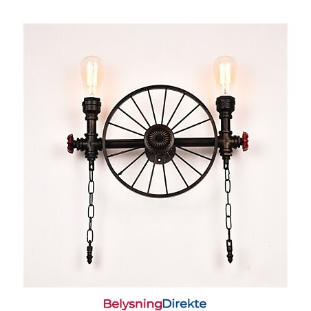 Vintage Industrielle Rørvegglamper Kreative Lys Restaurant Kafé Bar Dekorasjonsbelysning Med 2 Lys Malt Finish